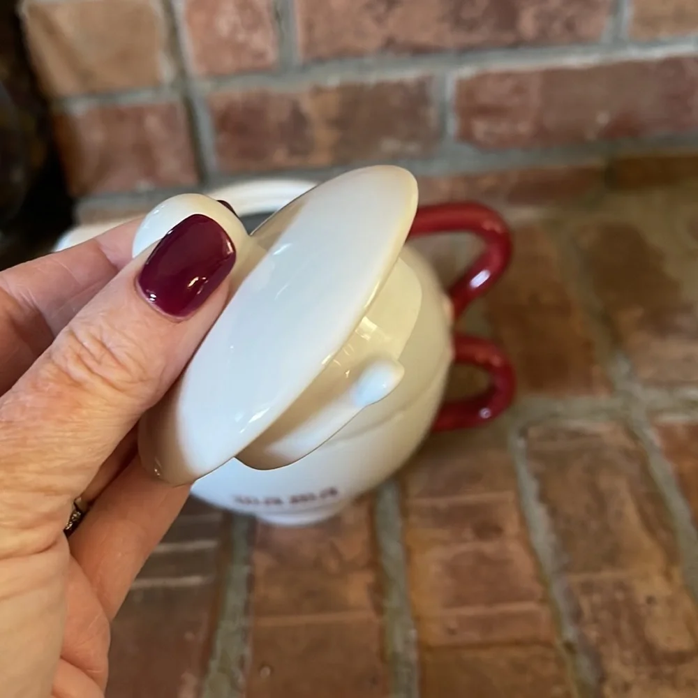 Pottery Barn Hot Mama Nesting Teapot & Teacup